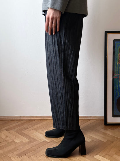 80s Italy pleated denim