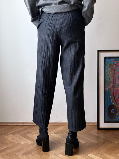 80s Italy pleated denim