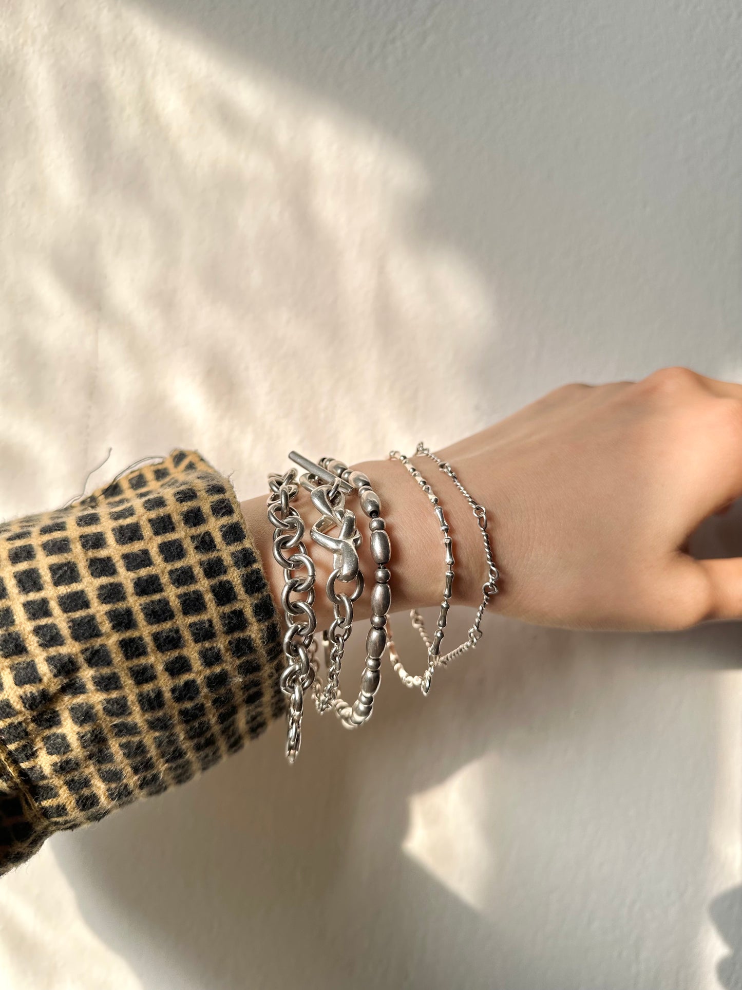 925 silver tiny born chain bracelet