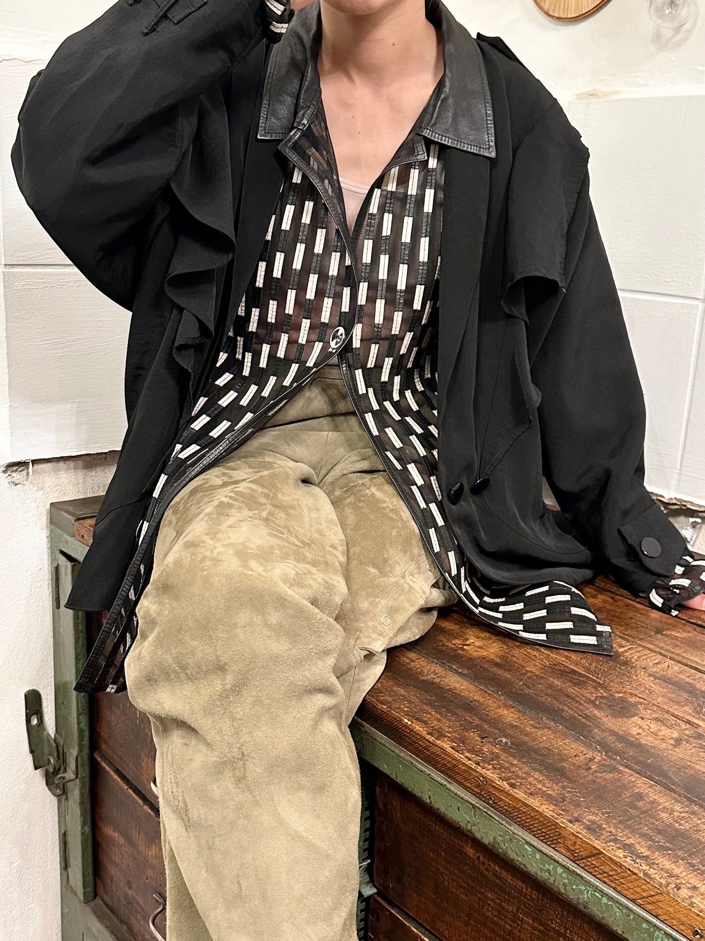 1980s bossini boxy jacket in black