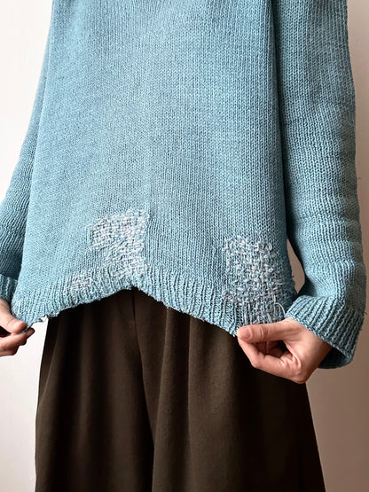 French wool jumper with mendings