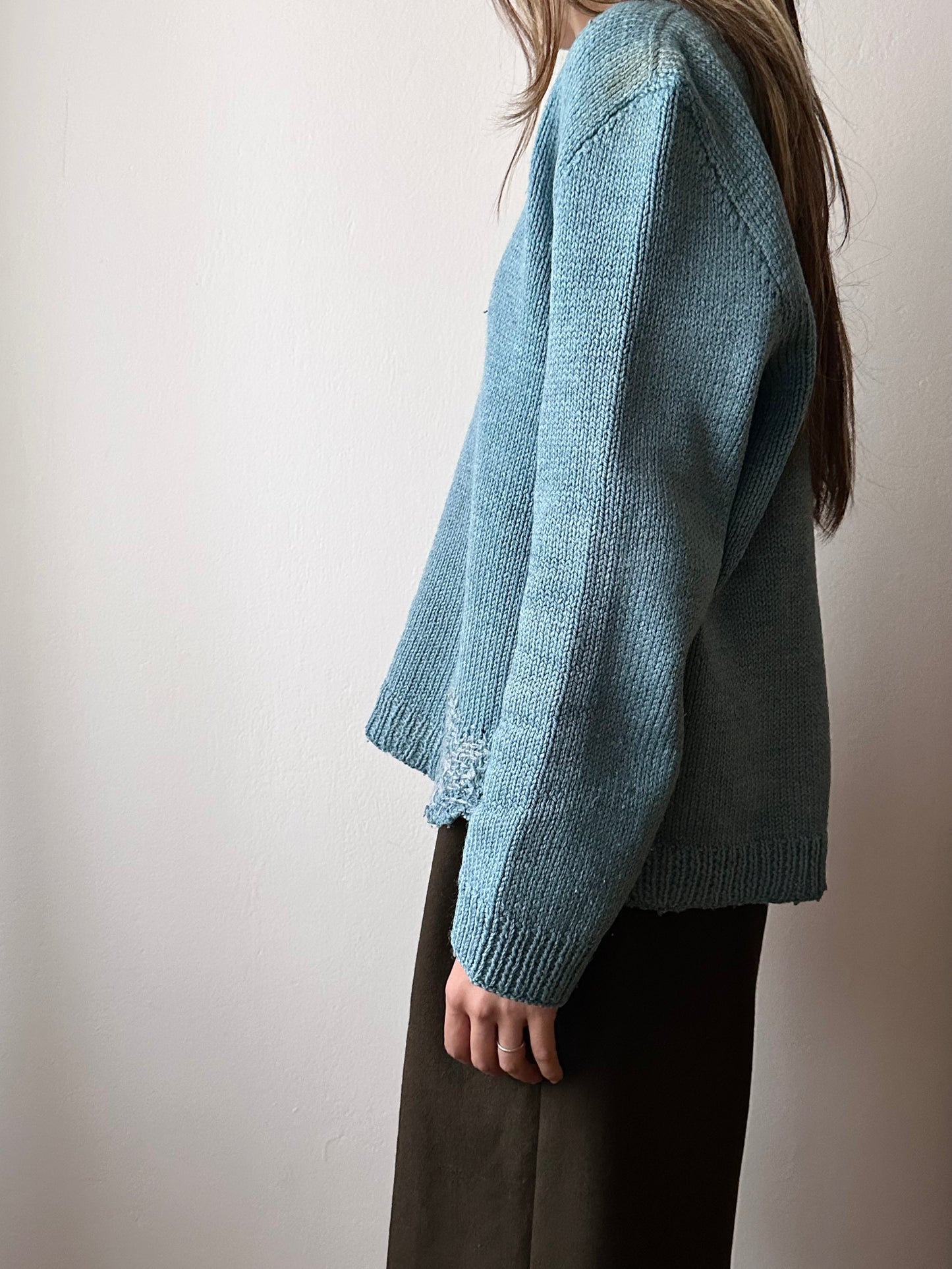 French wool jumper with mendings