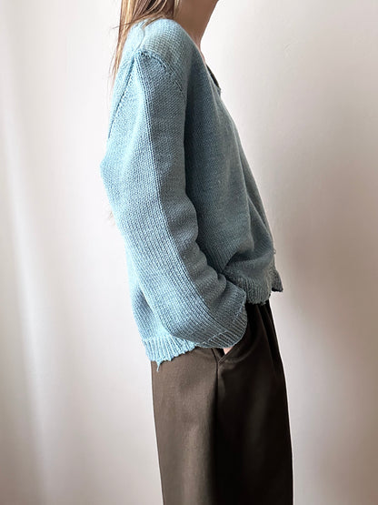 French wool jumper with mendings