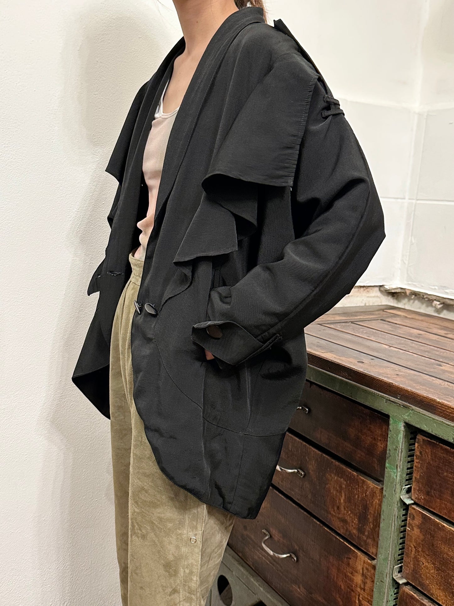 1980s bossini boxy jacket in black