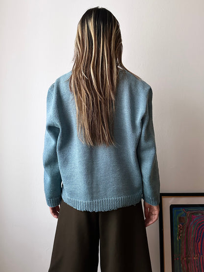 French wool jumper with mendings