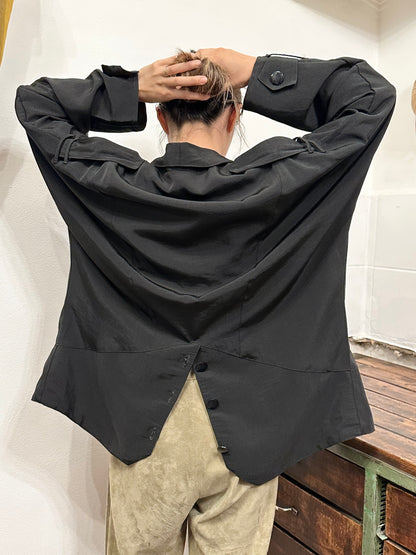 1980s bossini boxy jacket in black