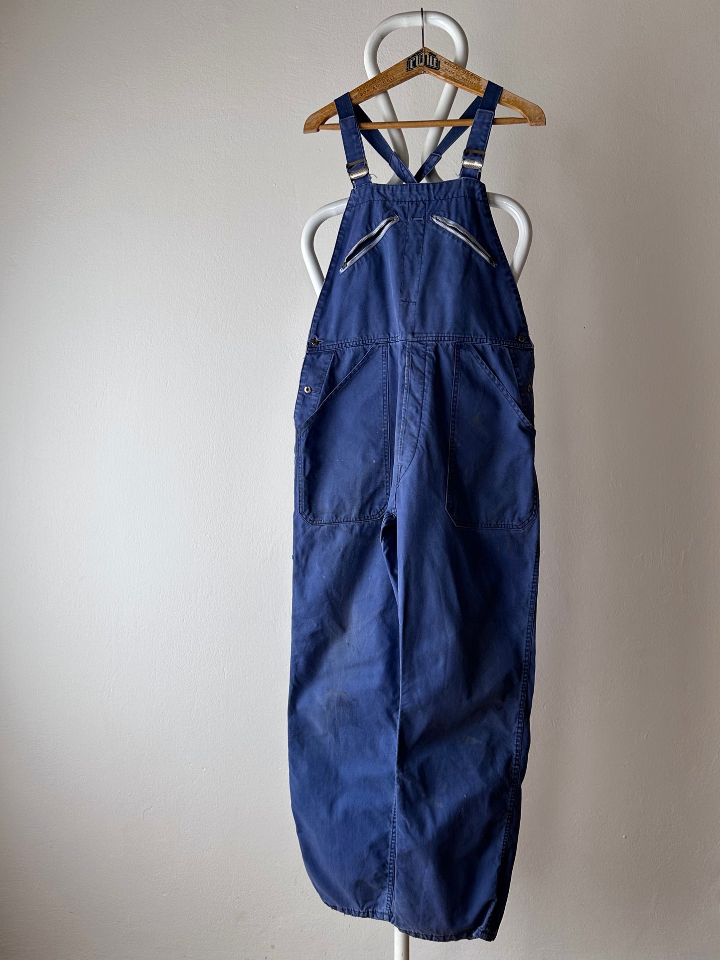 French Adolphe Lafont blue cotton twill overalls 50's 60's workwear vintage フレンチワーク ユーロ古着 ヨーロッパ古着