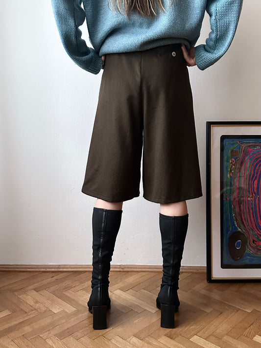 wool brown half trouser