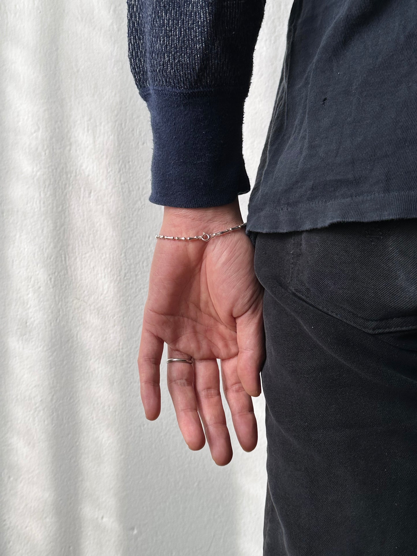 925 silver tiny born chain bracelet