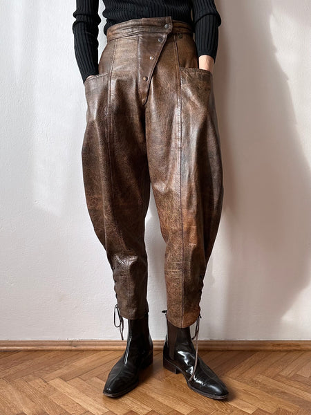 lace up leather trouser - W26