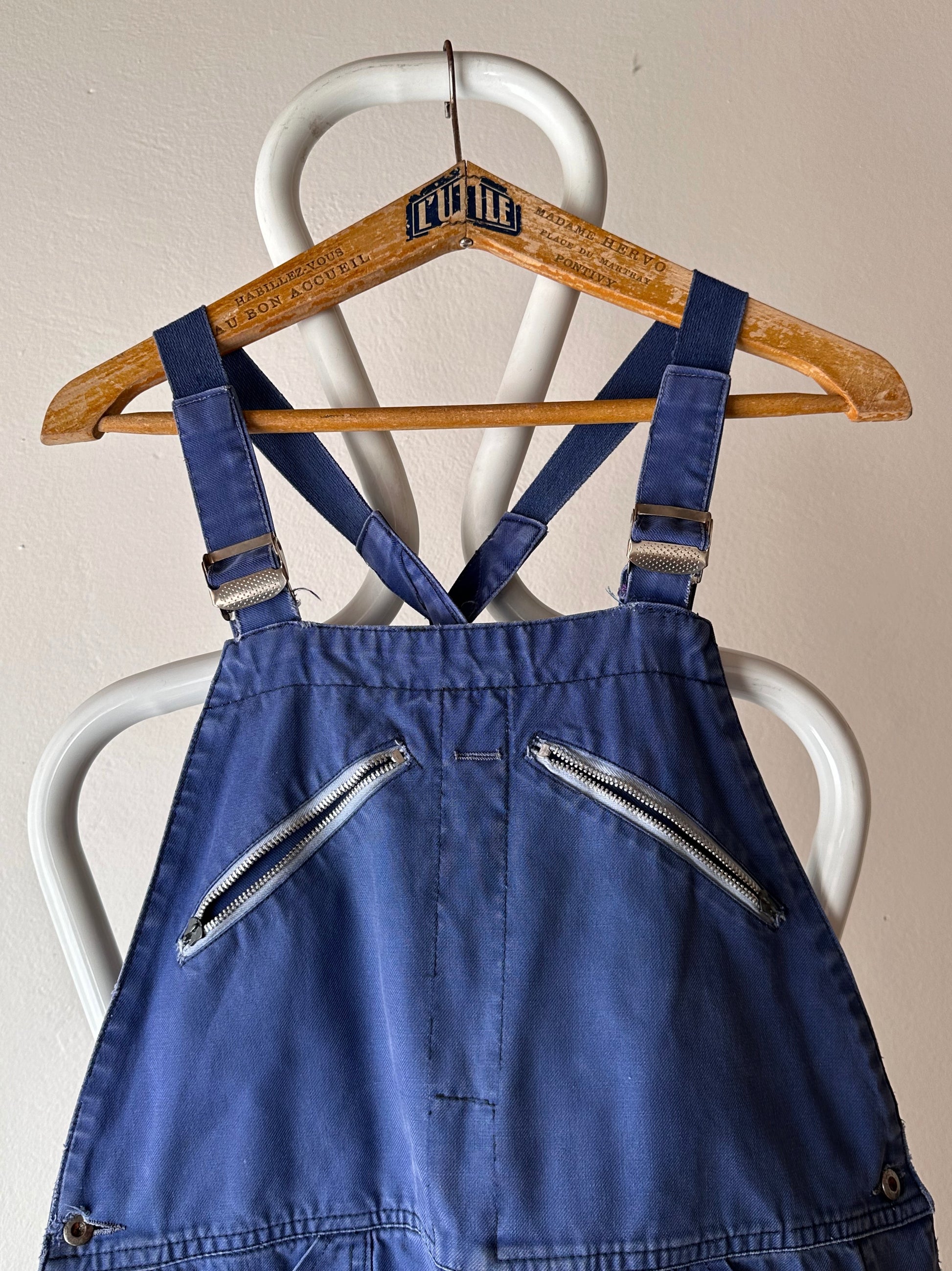 French Adolphe Lafont blue cotton twill overalls 50's 60's workwear vintage フレンチワーク ユーロ古着 ヨーロッパ古着