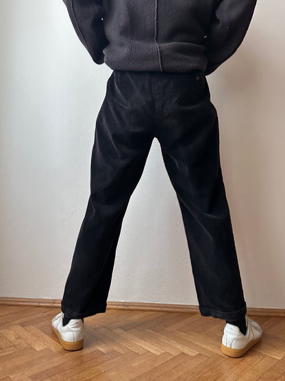 70s French black corduroy - w32