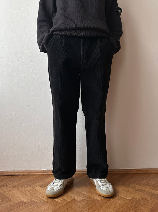 70s French black corduroy - w32