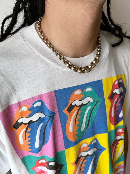 925 champagne gold plated rolo chain necklace German sterling silver vermeil ヴェルメイユ シルバー スターリングシルバー ゴールドプレート チェーンブレスレット ネックレス チェーン ヴィンテージ シルバー シルバージュエリー vintage silver jewelry