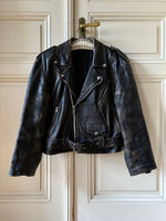 90s aged nappa leather biker jacket