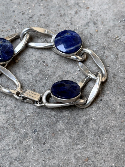 vintage silver x lapis bracelet