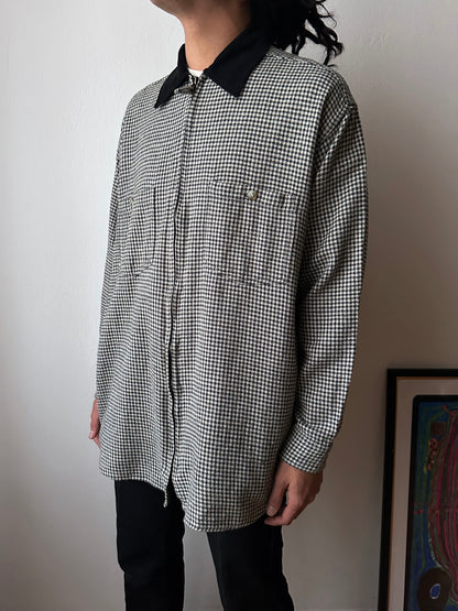 Cotton zip-up shirt