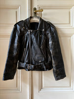 90s aged nappa leather biker jacket