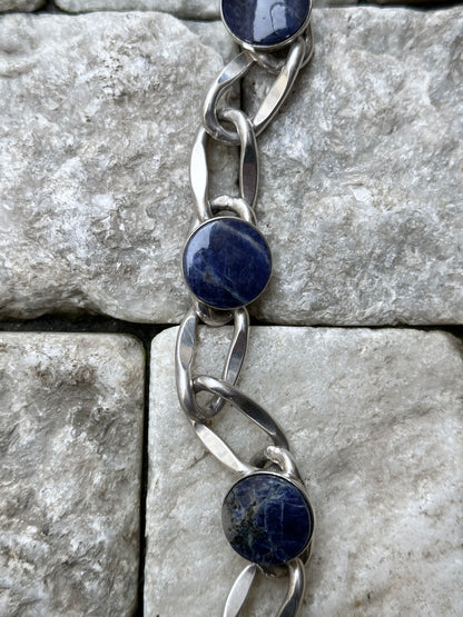 vintage silver x lapis bracelet