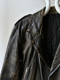 90s aged nappa leather biker jacket