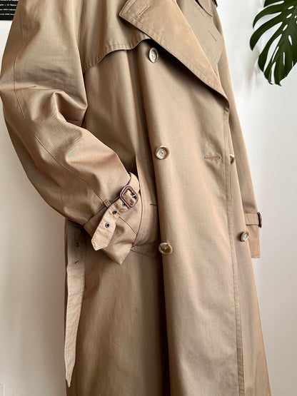 70s Belgium iridescence cotton gabardin trench coat