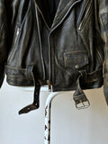 90s aged nappa leather biker jacket