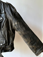 90s aged nappa leather biker jacket