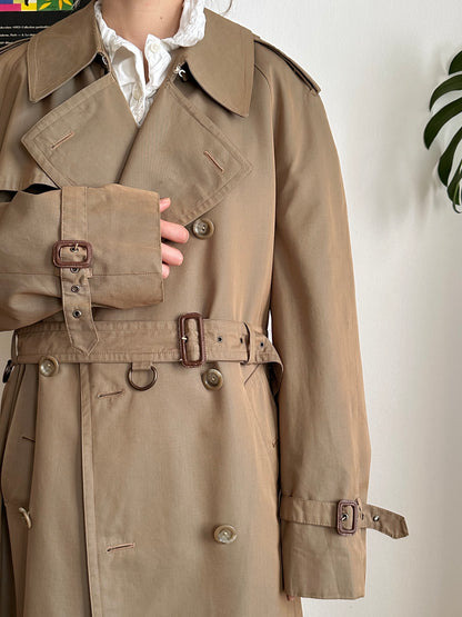 70s Belgium iridescence cotton gabardin trench coat