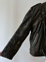 90s aged nappa leather biker jacket