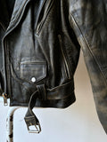 90s aged nappa leather biker jacket