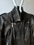 90s aged nappa leather biker jacket