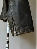 90s aged nappa leather biker jacket