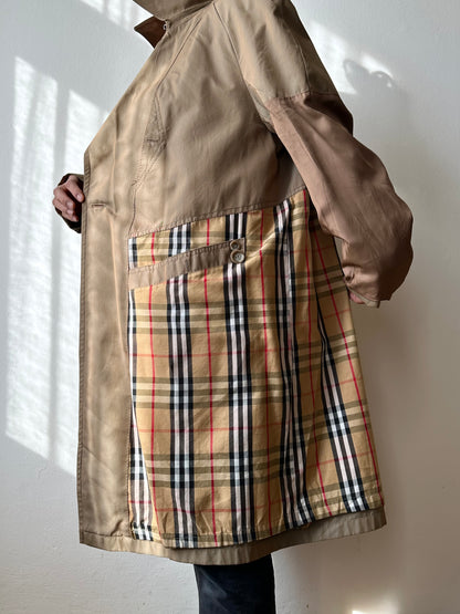 70s Belgium iridescence cotton gabardin trench coat