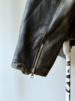 90s aged nappa leather biker jacket