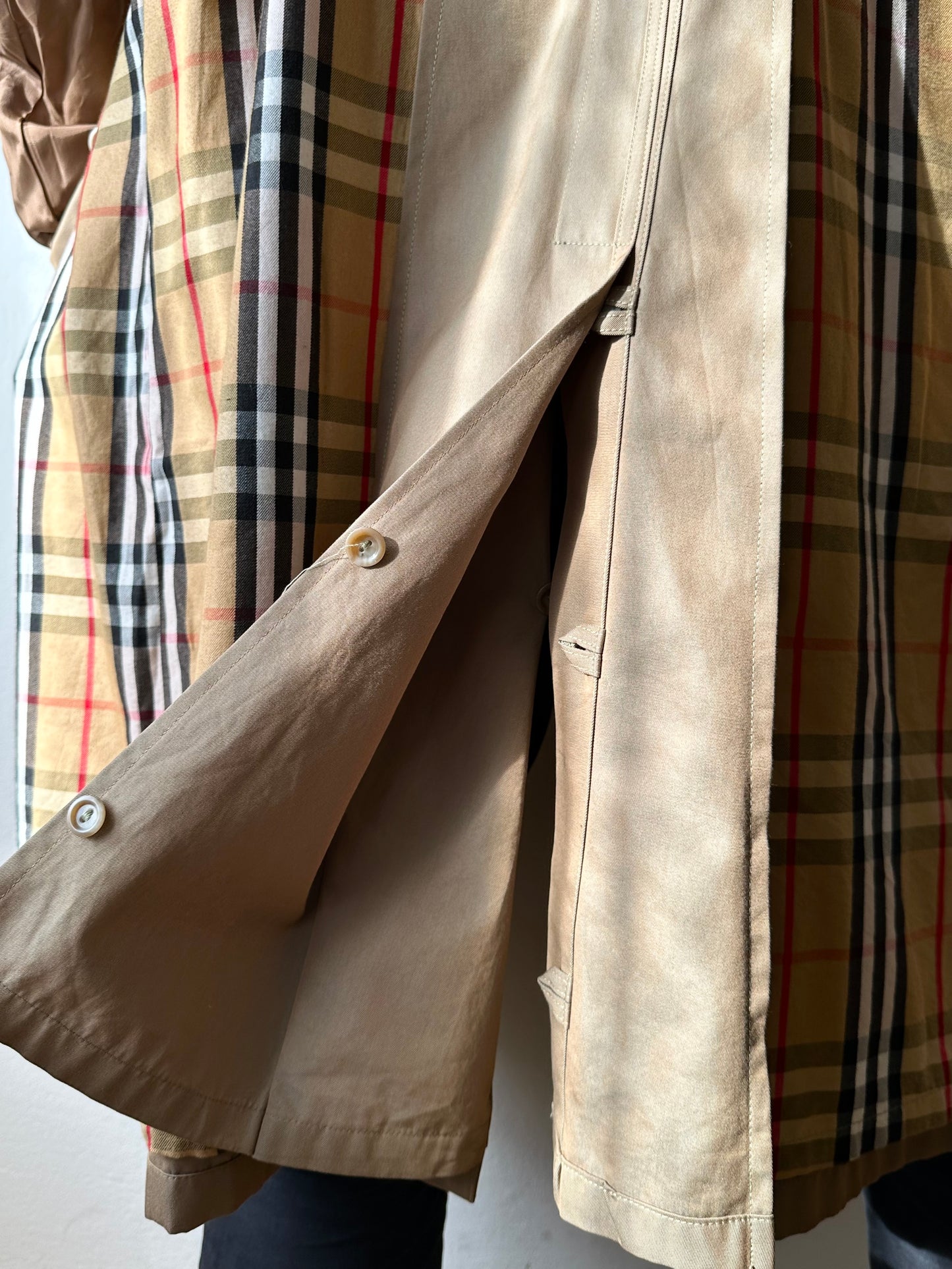 70s Belgium iridescence cotton gabardin trench coat