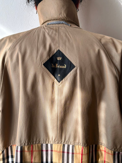 70s Belgium iridescence cotton gabardin trench coat