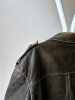 90s aged nappa leather biker jacket