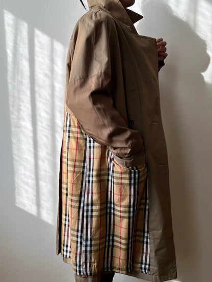 70s Belgium iridescence cotton gabardin trench coat