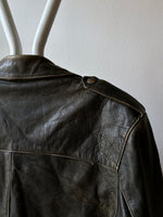 90s aged nappa leather biker jacket