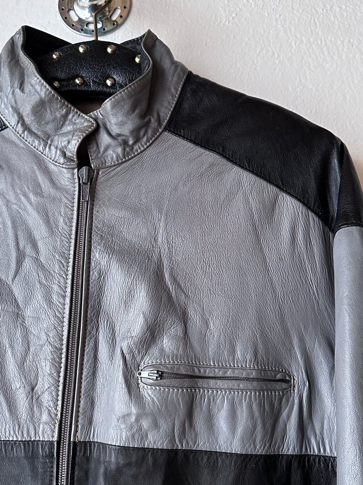 80s Two-tone Italian leather jacket