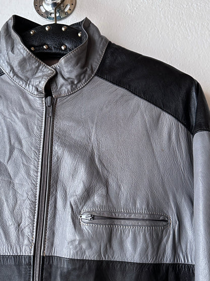 80s Two-tone Italian leather jacket