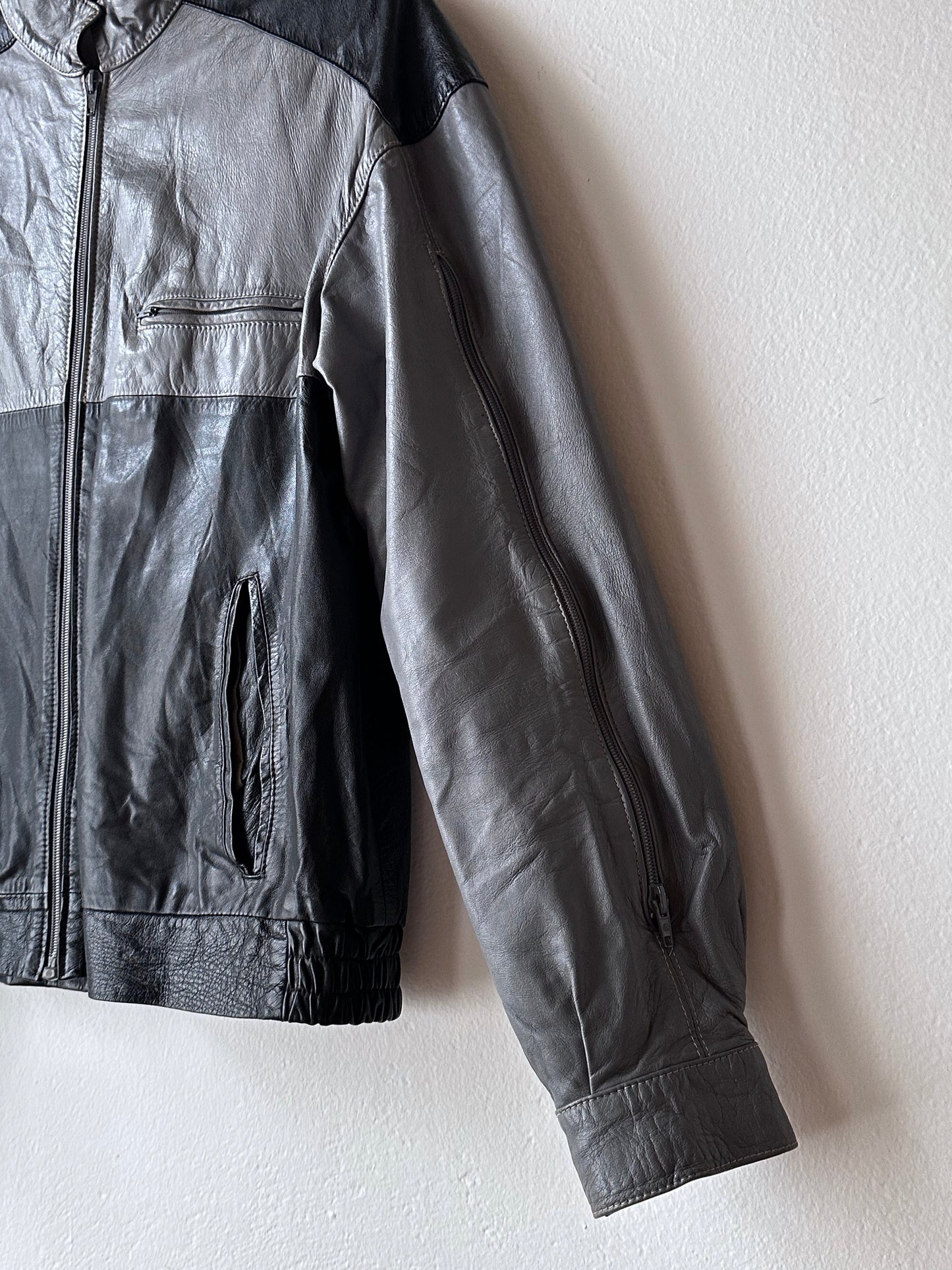 80s Two-tone Italian leather jacket