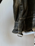 90s aged nappa leather biker jacket