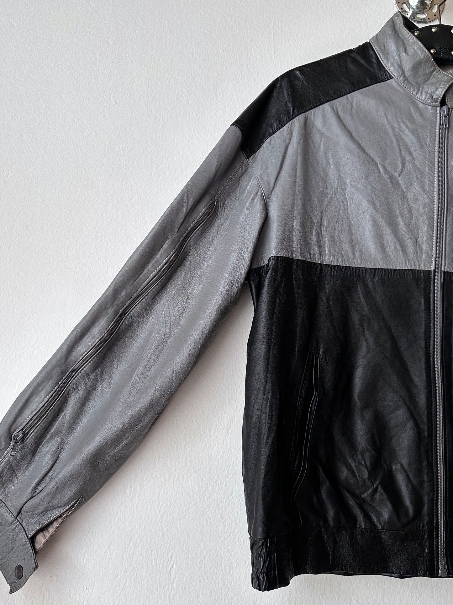 80s Two-tone Italian leather jacket