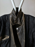 90s aged nappa leather biker jacket