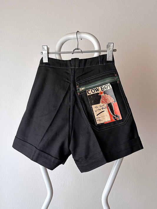 60s France black shorts, dead stock