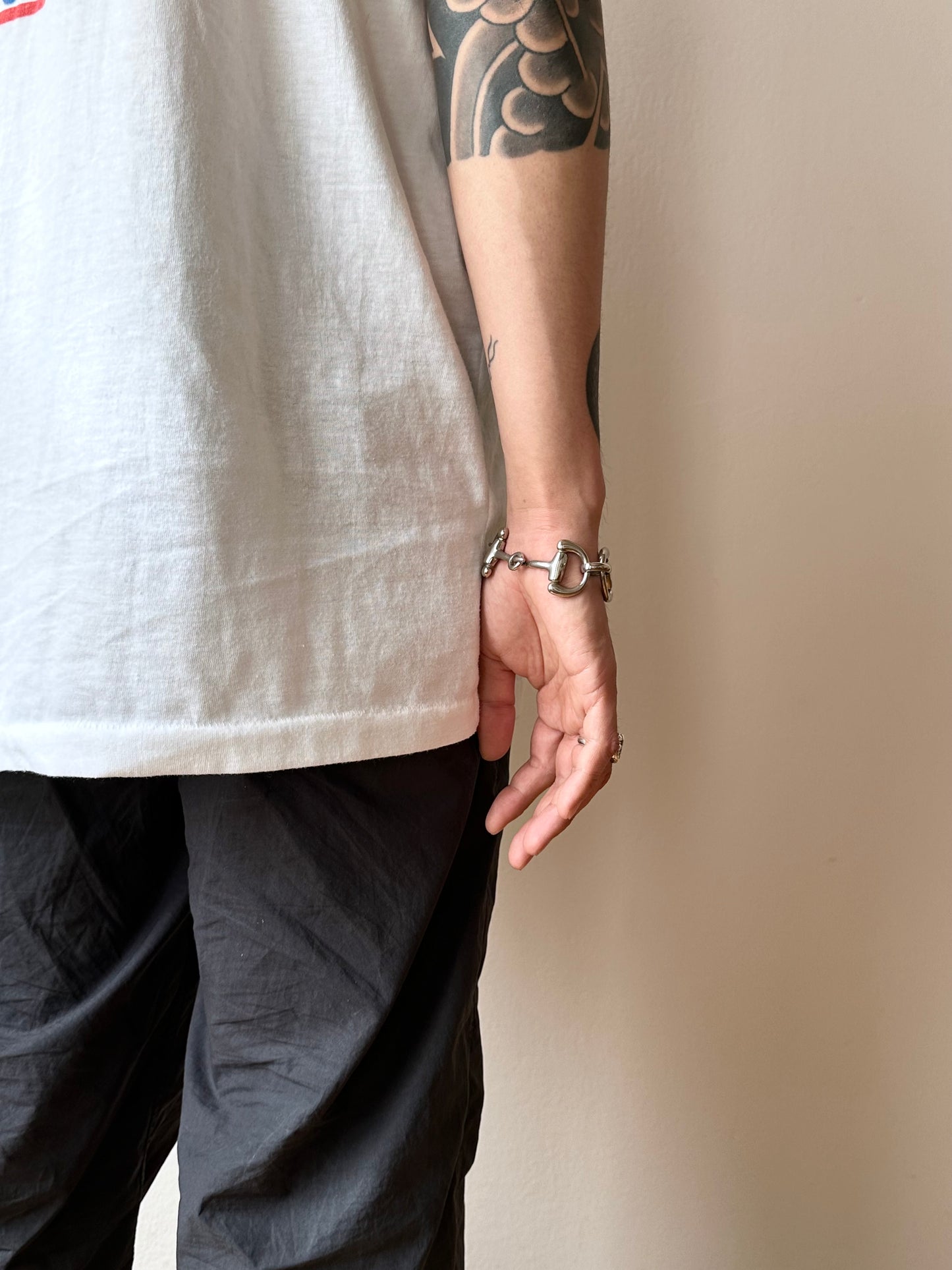 French old horsebit metal bracelet