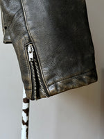 90s aged nappa leather biker jacket