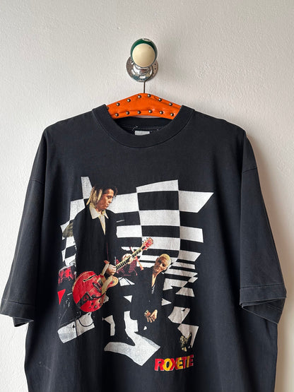 90's Roxette Band T shirt Tee Vintage Toto Praha Antique shop Vintage clothing store Showroom Prague プラハ 90年代 バンド Tシャツ Black 黒  ロンT ヴィンテージ ユーロ古着 古着卸 古着屋 