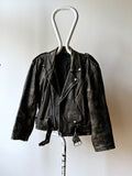 90s aged nappa leather biker jacket